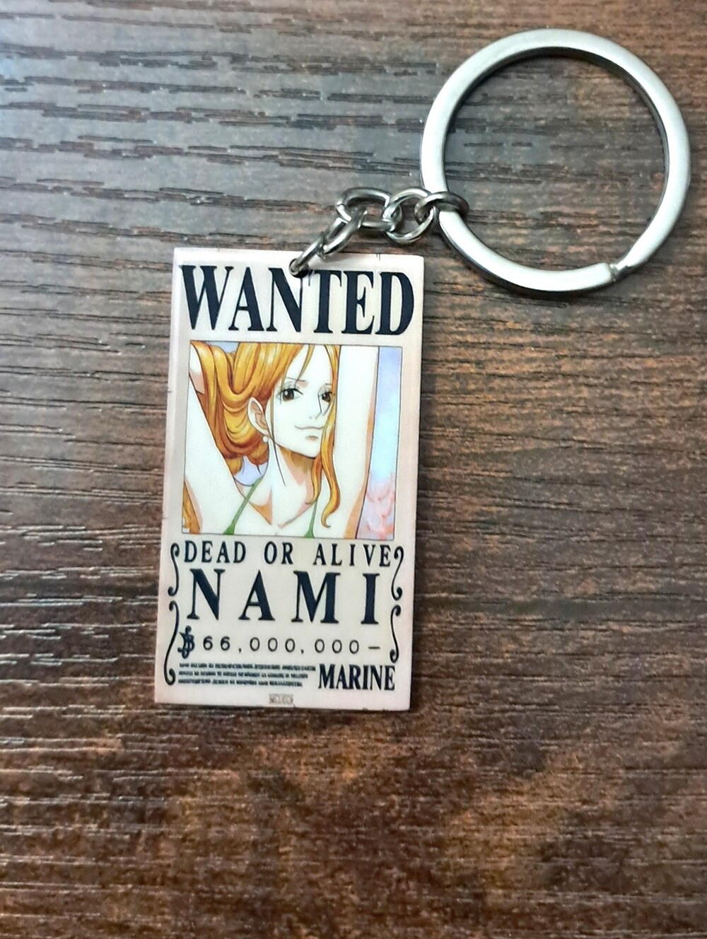 One Piece Nami Wanted Poster Stainless Steel Keychain